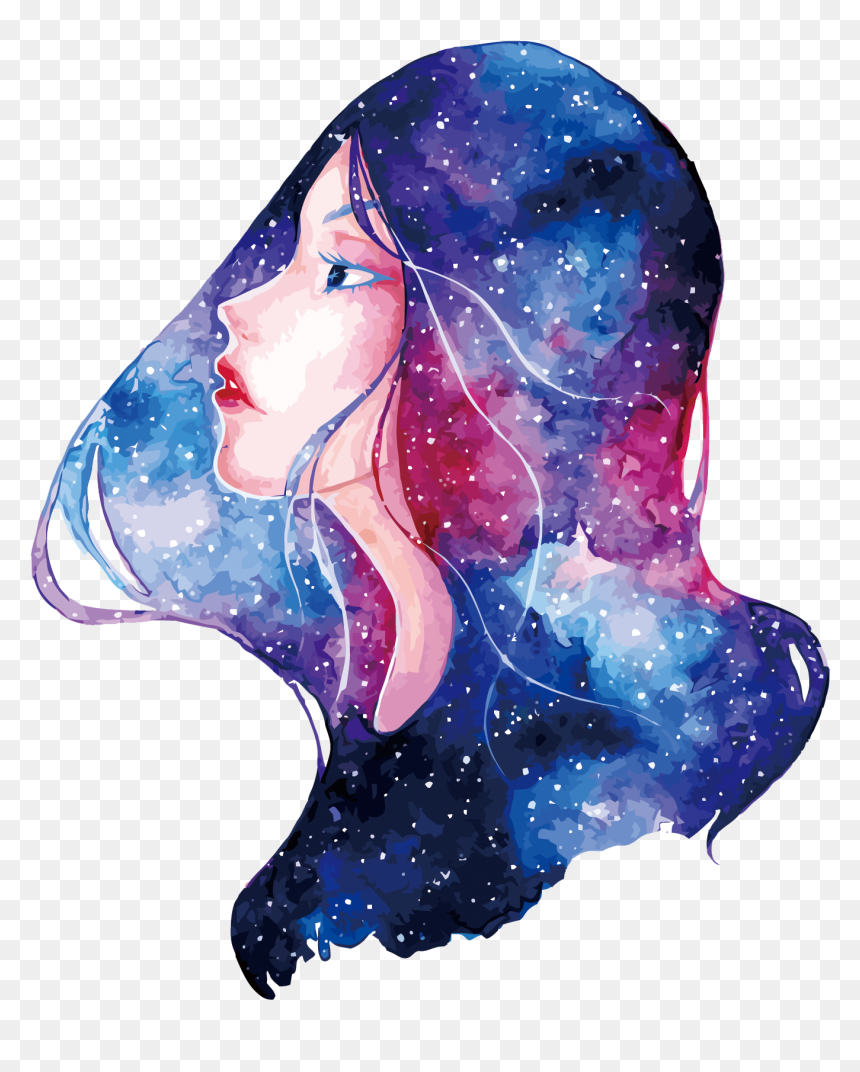 Euclidean Vector Sky Girl Watercolor Painting Illustration - 水彩 女人, HD Png Download - sky vector png