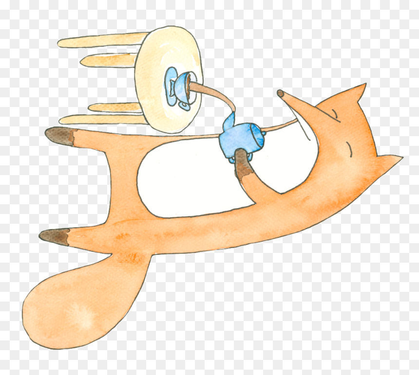 Cute Baby Tea Fox Cartoon Transparent, HD Png Download - baby fox png