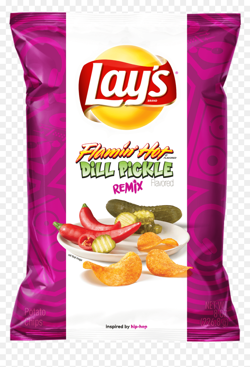 Flamin Hot Dill Pickle Chips, HD Png Download - lays png