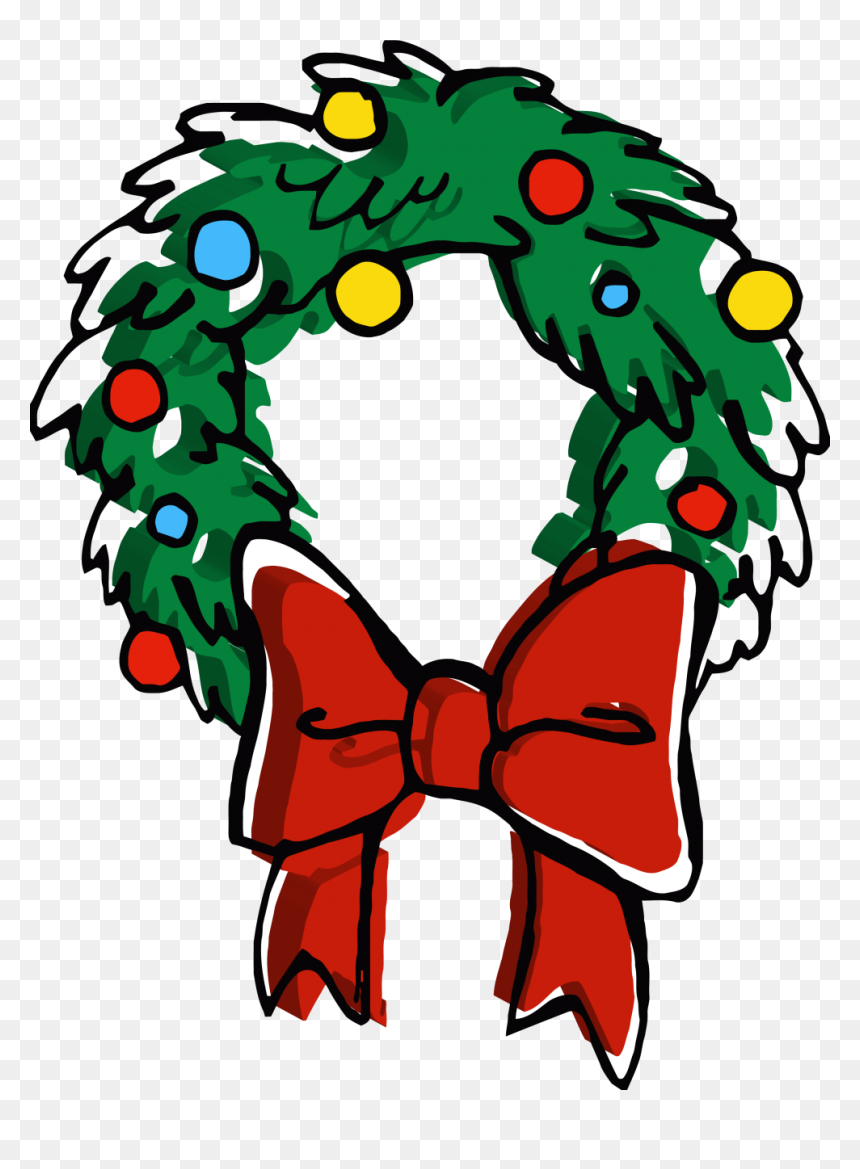 Christmas Door Bow Ornamental Clipart Png, Transparent Png - door clipart png