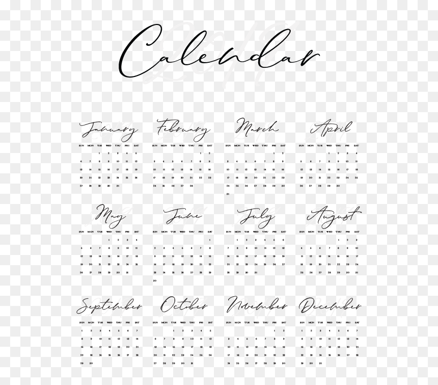 Handwriting, HD Png Download - blank calendar png