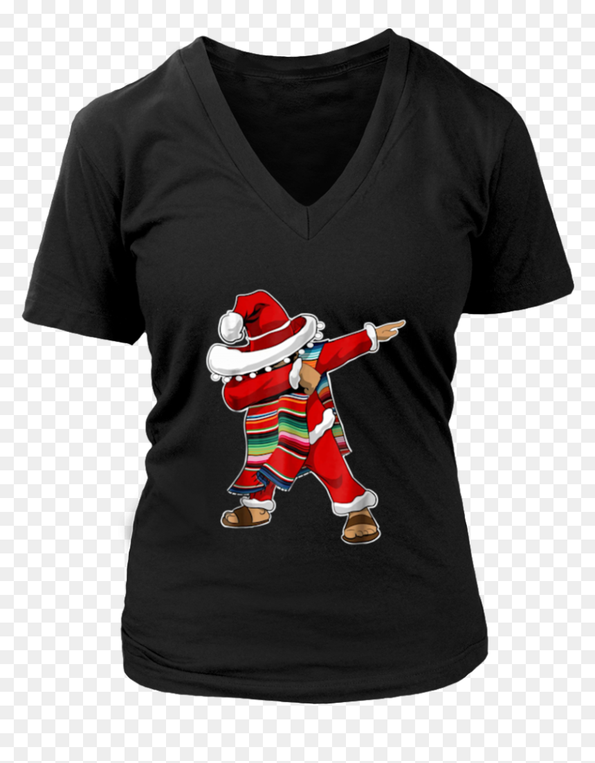 Christmas Sombrero Dabbing Mexican Poncho Santa T Shirt - Mexican Santa Christmas Sweater, HD Png Download - mexican poncho png