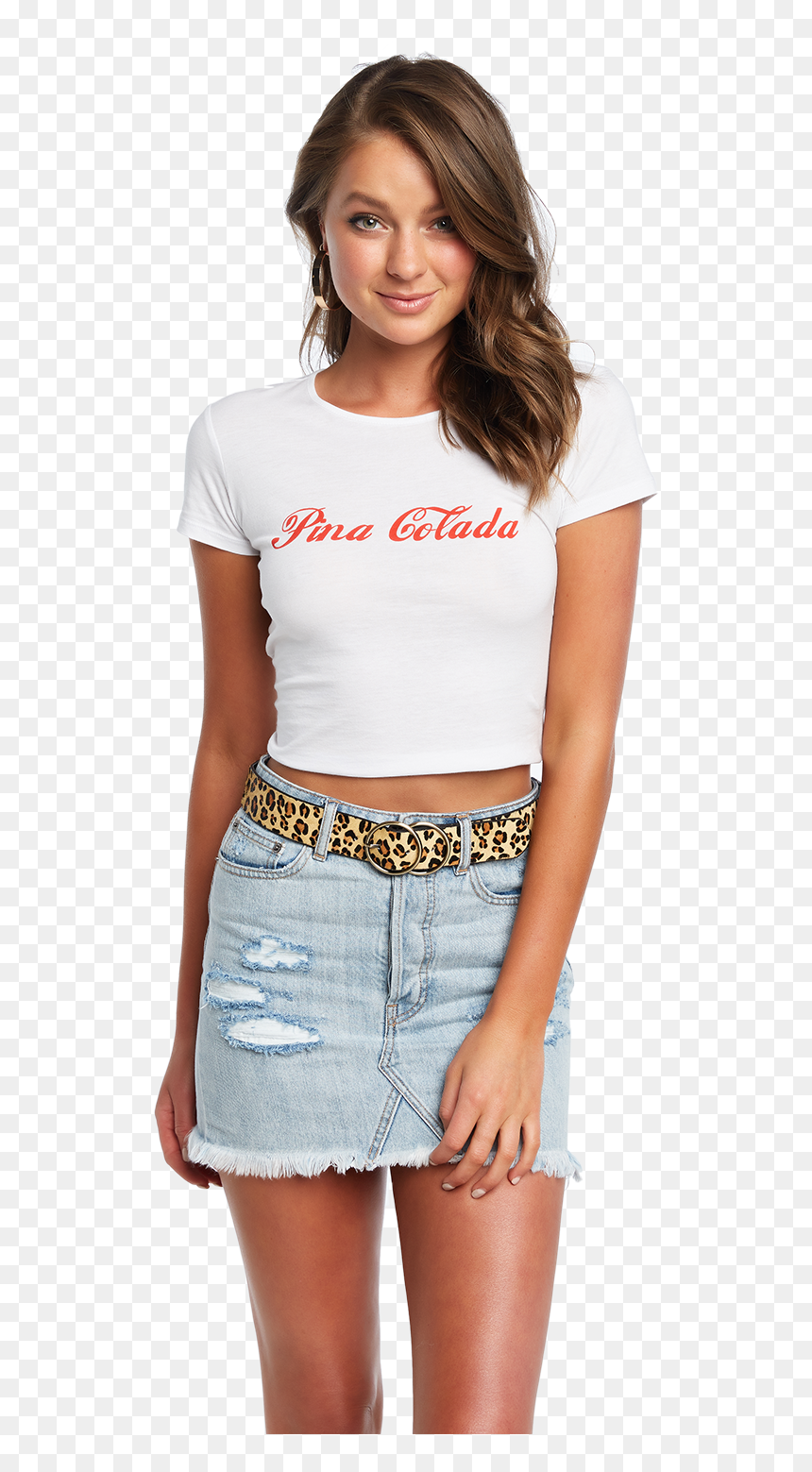 Pina Colada Tee In Colour Bright White - Miniskirt, HD Png Download - piña colada png