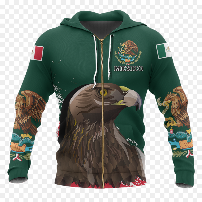 Valhalla Odin Viking Hoodie, HD Png Download - mexican flag eagle png
