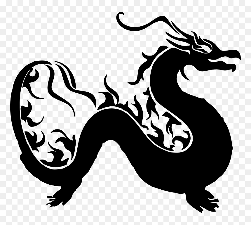 Asian Dragon Silhouette - Clip Art For Dragon, HD Png Download - asian dragon png