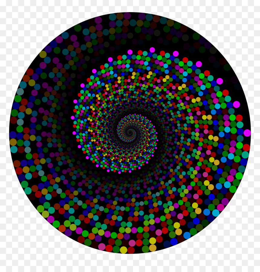 Colorful Swirling Circles Vortex With Background Clip - Grayscale, HD Png Download - colorful swirls png