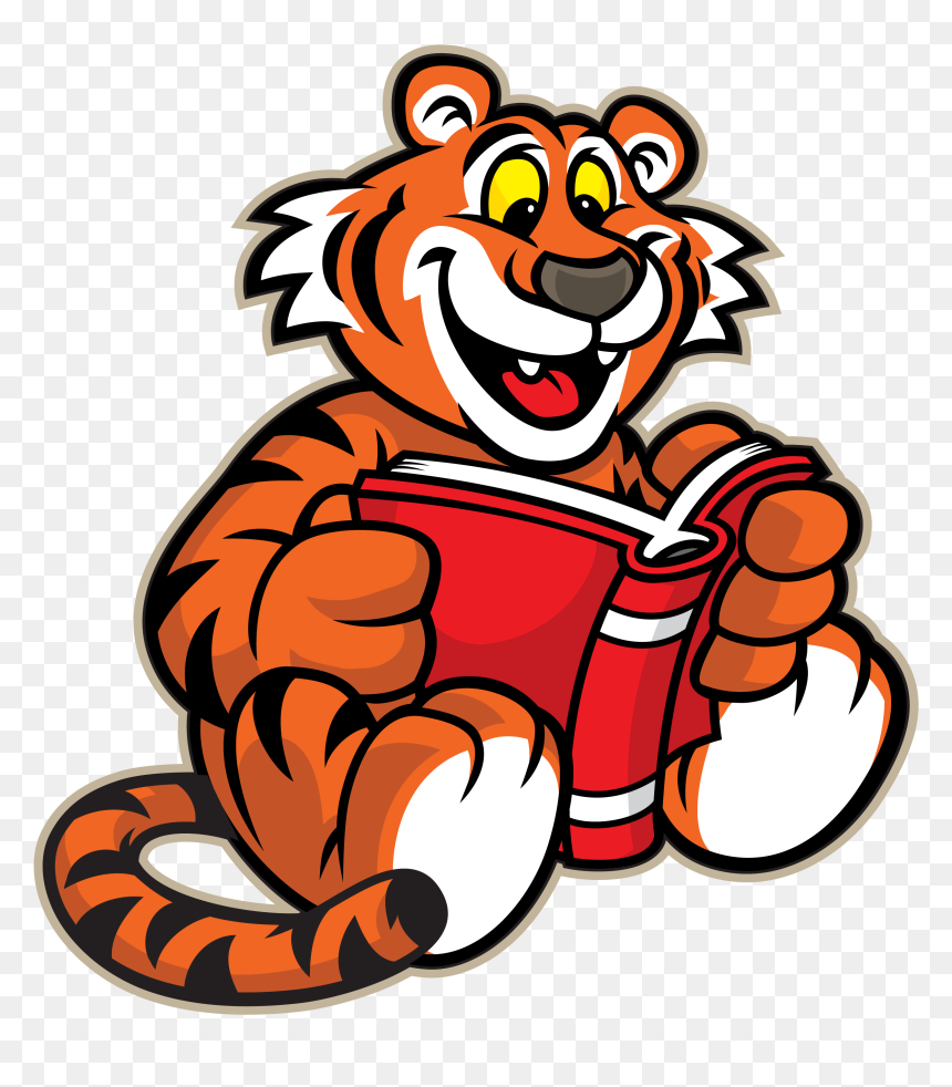 Clipart Reading Tiger - Tiger Reading A Book, HD Png Download - tony the tiger png