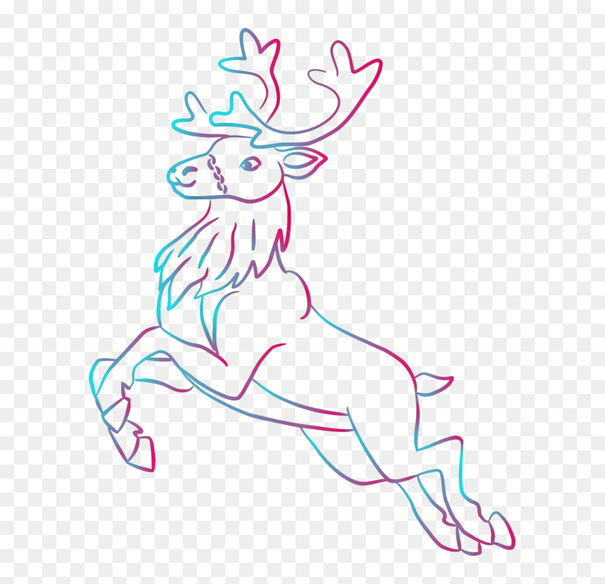 Drawings Of Santa's Reindeers, HD Png Download - santa reindeer png