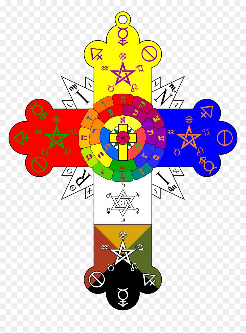 Golden Dawn Rose Cross, HD Png Download - occult png