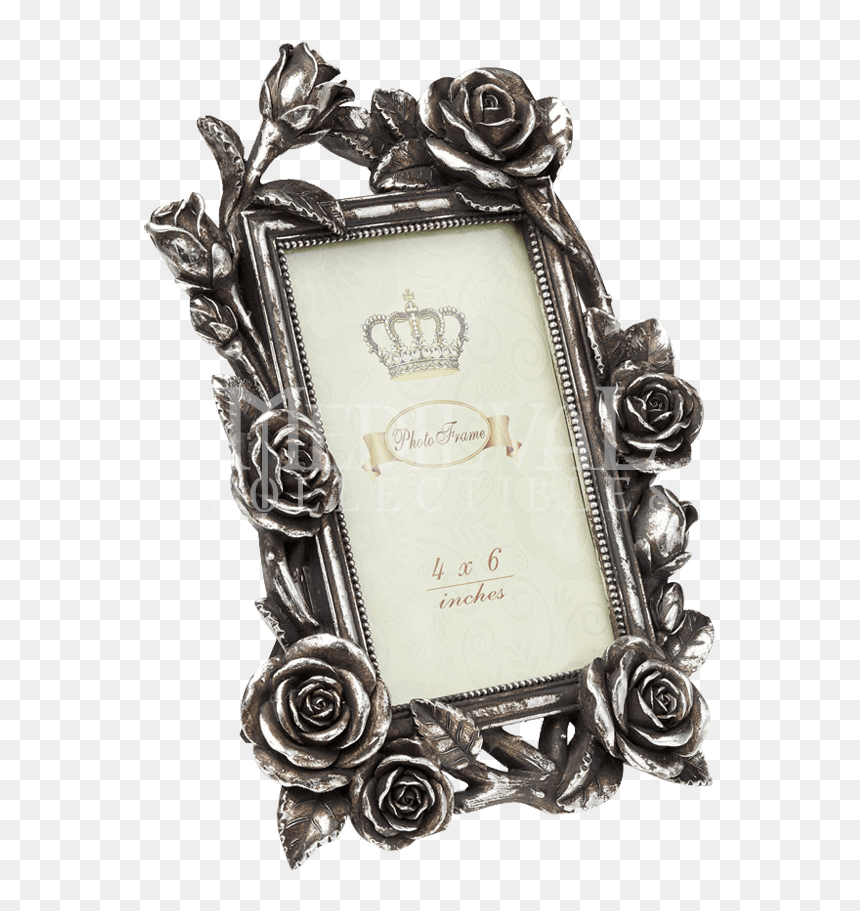 Rose Vine Antiqued Silver Photo Frame Alchemy Png- - Fotolijst Met Roos, Transparent Png - vine frame png