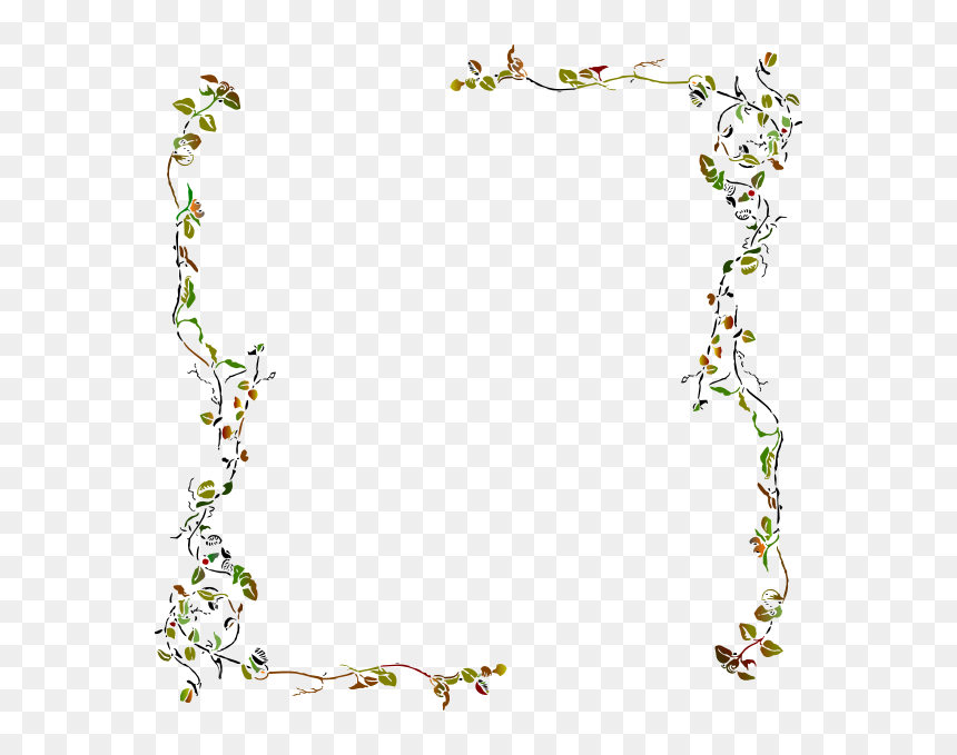 Clip Art At Clker - Tree Branch Border Clip Art, HD Png Download - vine frame png