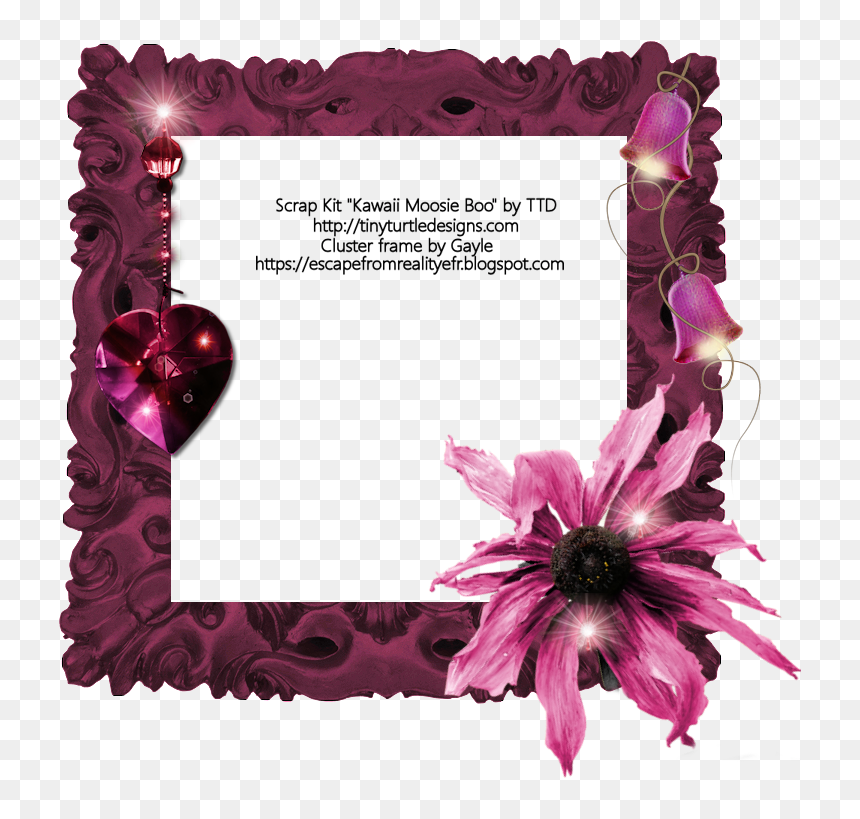 And Here Is A Sample Tag Using The Frame - Picture Frame, HD Png Download - kawaii frame png