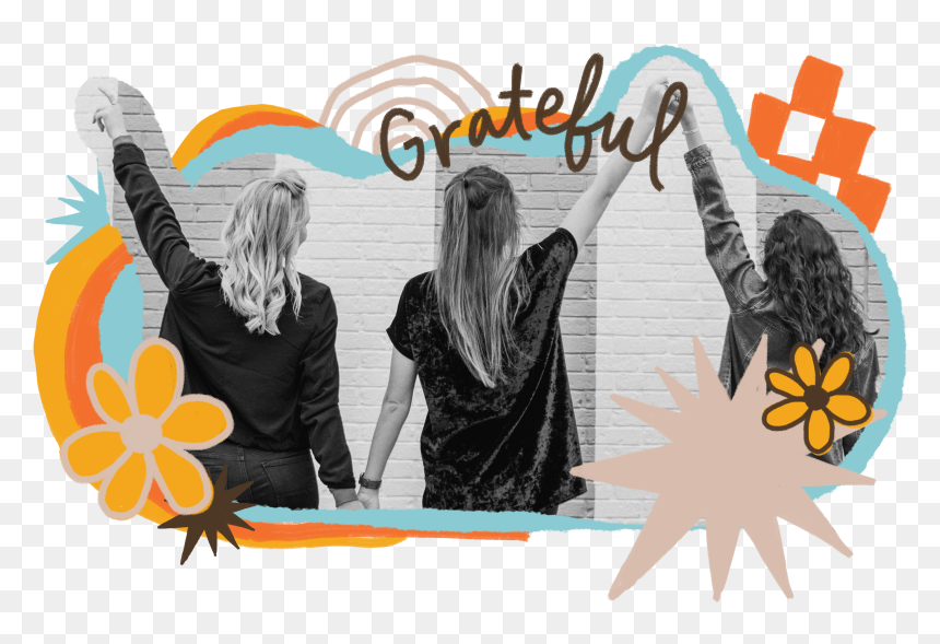 Black And White Image Of People Smiling With Colorful, HD Png Download - colorful swirls png