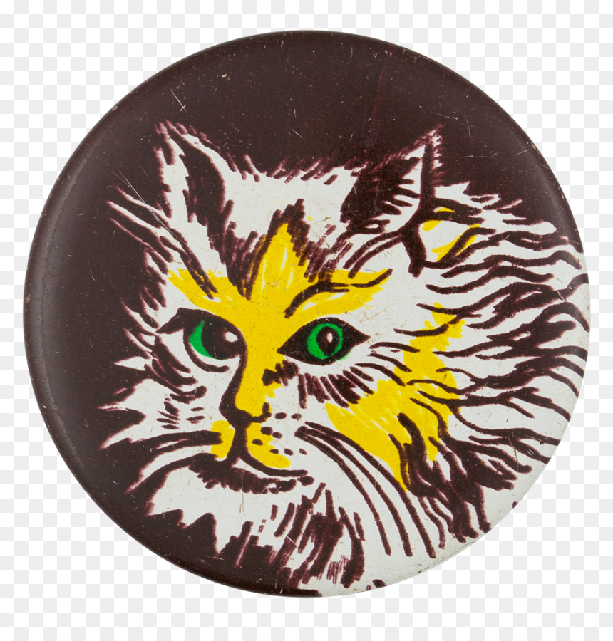 Yellow Cat With Green Eyes - Circle, HD Png Download - tabby cat png