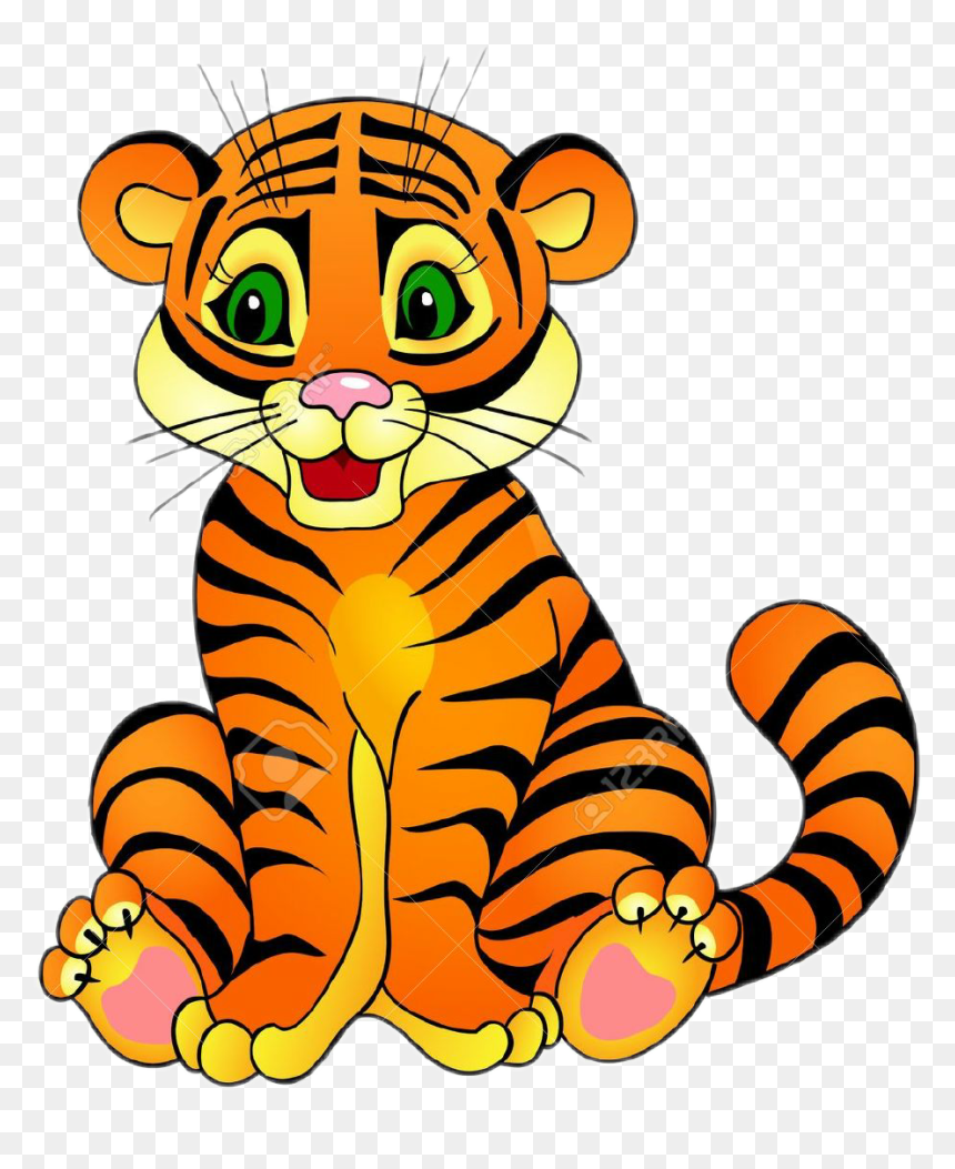 #baby #tiger #tigre #life #autocollant - Cartoon Tigers Png Transparent, Png Download - baby tiger png