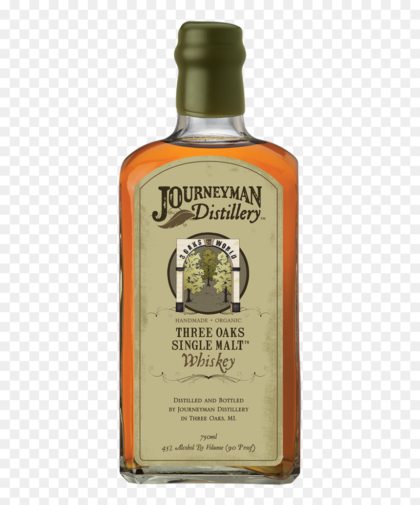 3oaks Single Malt - Journeyman Distillery Whiskey Featherbone Bourbon, HD Png Download - scotch glass png