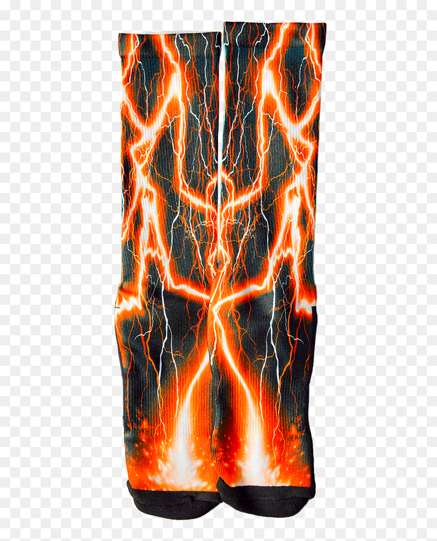 Orange Lightning Crew Socks - Visual Arts, HD Png Download - orange lightning png