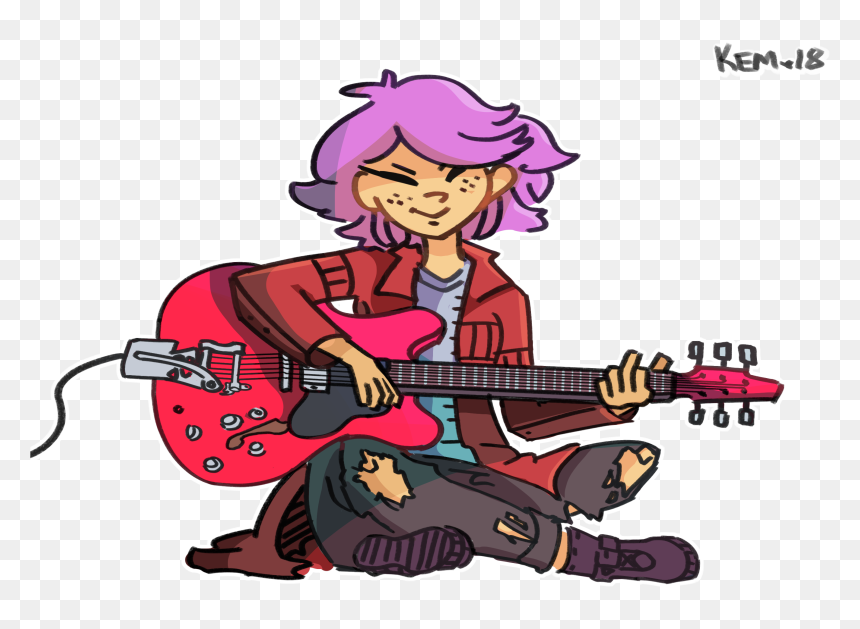 Amity Plays The Guitar - Cartoon, HD Png Download - cartoon guitar png