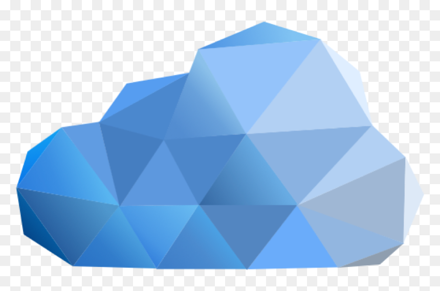 Low Poly Series - Cloud Low Poly Vector, HD Png Download - blue vector png