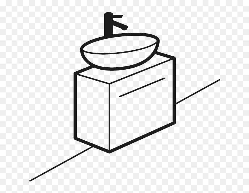 Countertop Basin Vanity Units - Bathroom Vanity Clipart, HD Png Download - toilet clipart png
