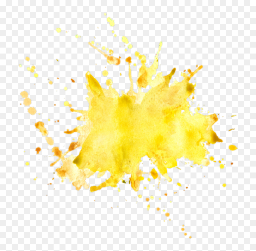 Ftestickers Watercolor Brushstroke Splatter Yellow - Maple, HD Png Download - yellow paint splatter png