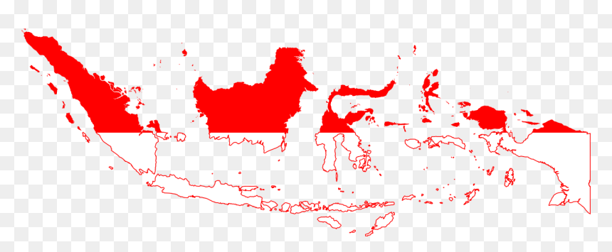 File Flag Map Of - Indonesia Map, HD Png Download - peta indonesia png