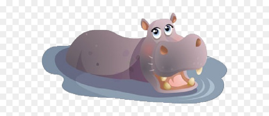 Hippo In Water Cartoon, HD Png Download - swimming clipart png