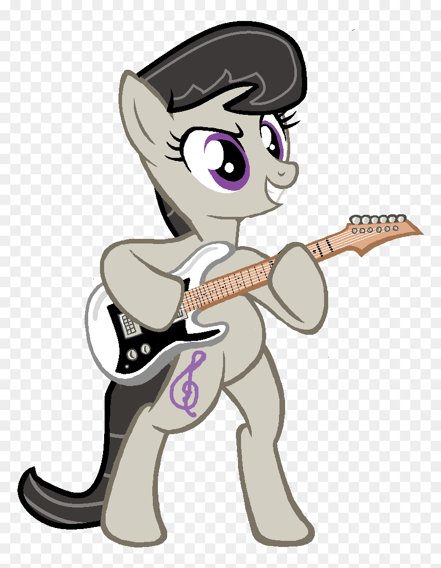 Grapefruitface1, Derpibooru Exclusive, Guitar, Octavia - My Little Pony Equestria Girls Octavia Bikini, HD Png Download - cartoon guitar png