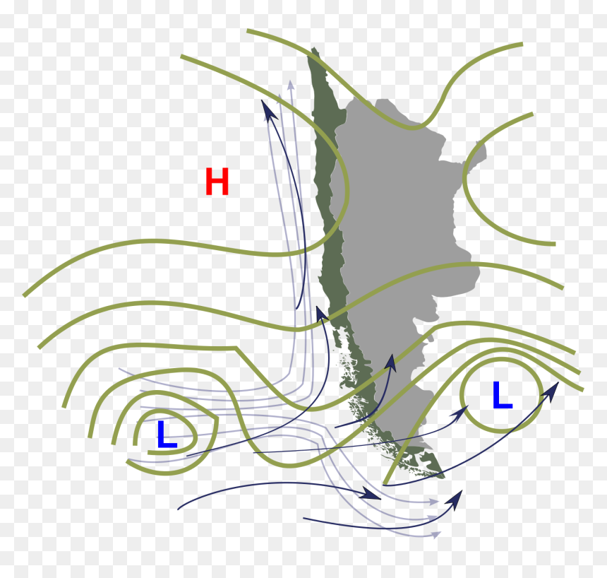 Vientos Predominantes En Chile, HD Png Download - lineas azules png