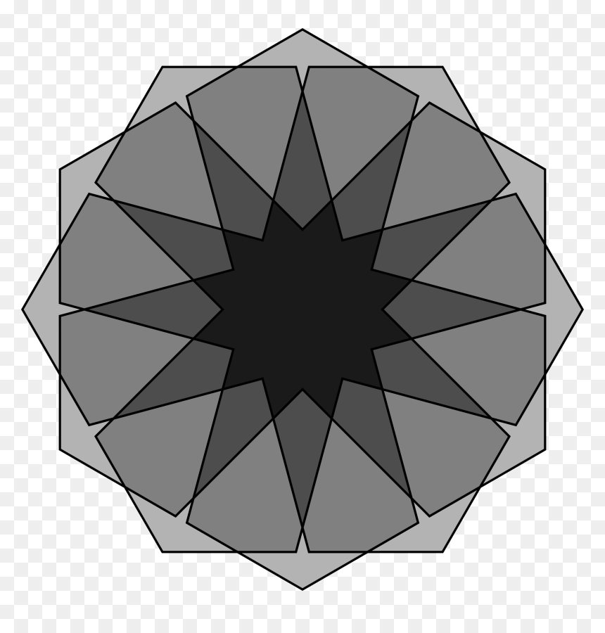 Two Hexagons, 12 Points Clip Arts - Clip Art, HD Png Download - hexagons png