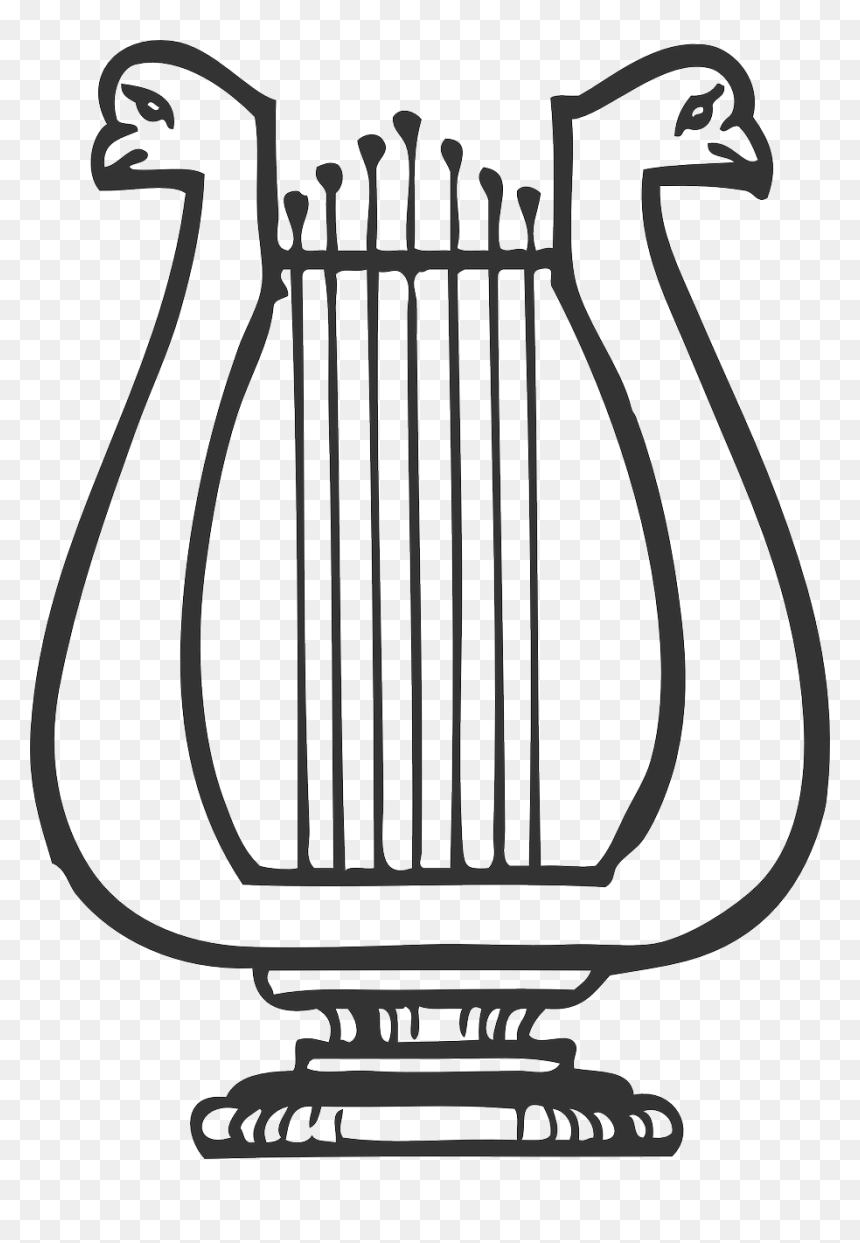 Lyre Clipart Black And White, HD Png Download - lyre png