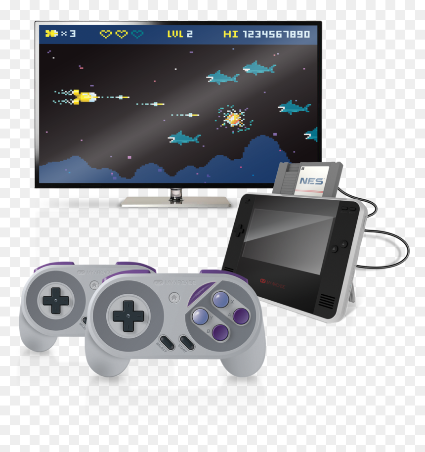 Control Super Nintendo Inalambrico, HD Png Download - retro television png