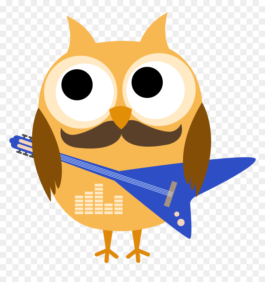 Owl Png Guitar, Transparent Png - cartoon guitar png