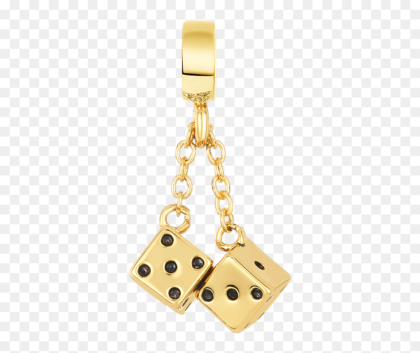 Golden Dice Charm - Chain, HD Png Download - gold dice png