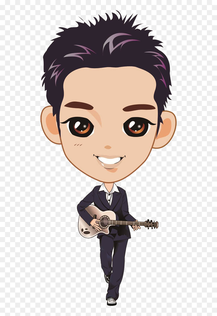 Guitar Boy Cartoon Free Download Image Clipart - Cartoon, HD Png Download - cartoon guitar png