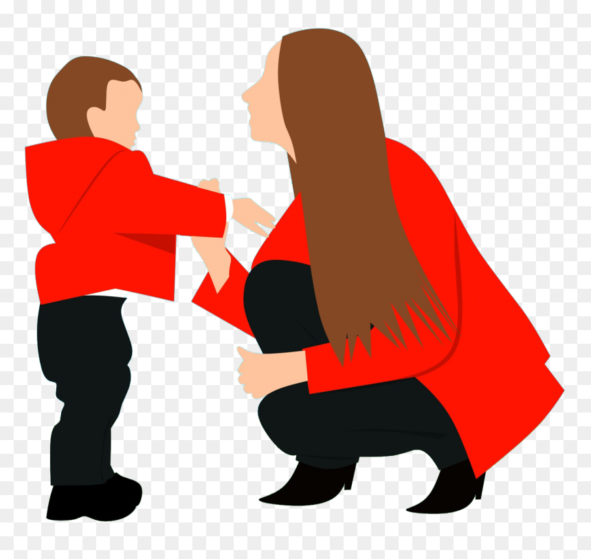 Silhouette In Color Of Woman And Child - Royalty Free Mothers Day, HD Png Download - mother and child png