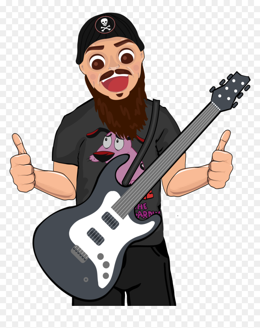 Cartoon Metal Head Avatar - Illustration, HD Png Download - cartoon guitar png