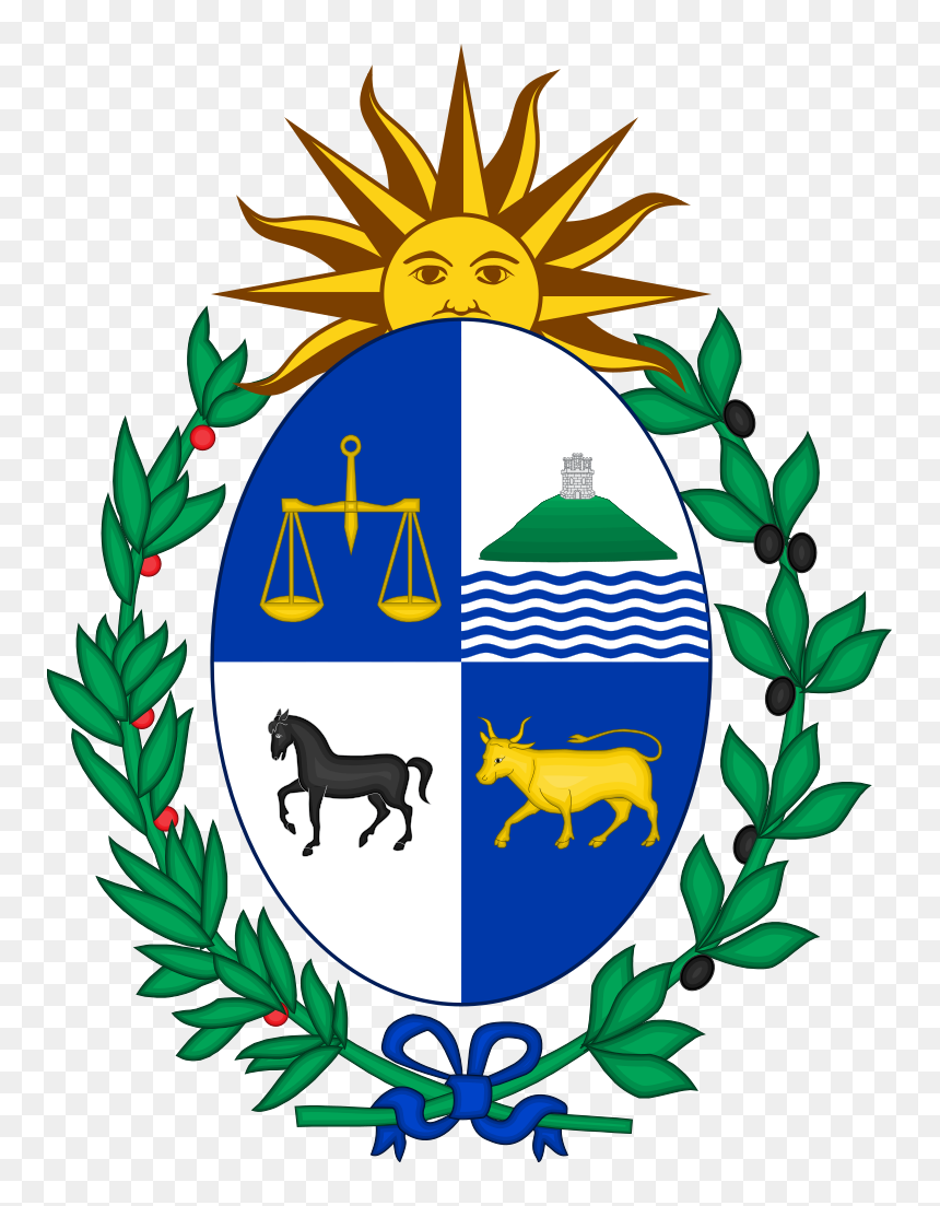 Escudo Nacional De Uruguay, HD Png Download - lineas azules png