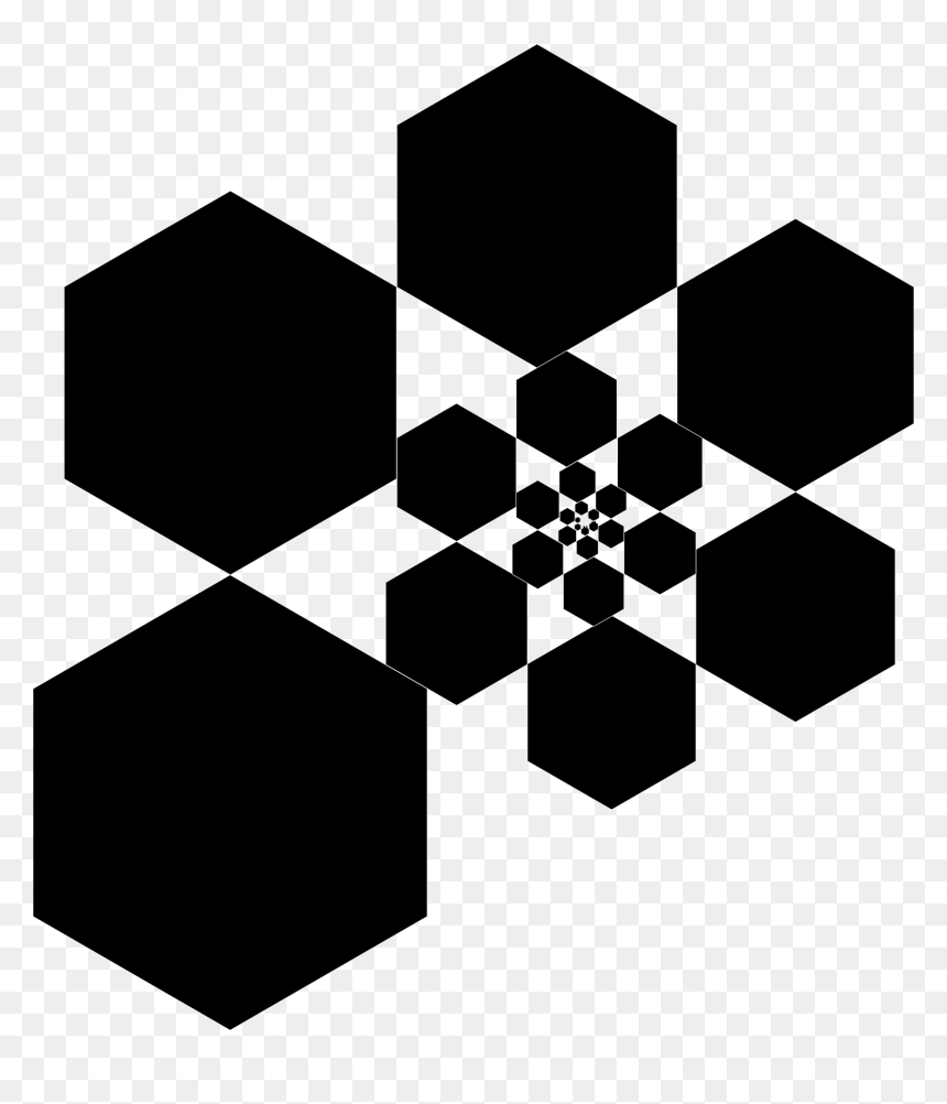 Fibonacci Spirals With Hexagons, HD Png Download - hexagons png