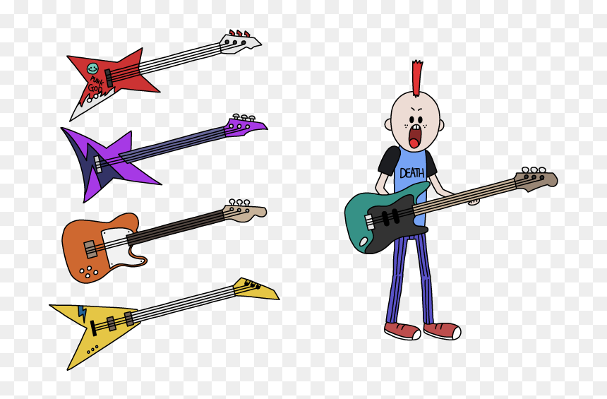Cartoon, HD Png Download - cartoon guitar png