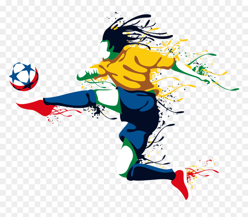 Hand Drawn Cartoon Kicking Soccer Character Decoration - Agle Janam Mohe Bitiya Na Kijo Quotes, HD Png Download - cartoon football png