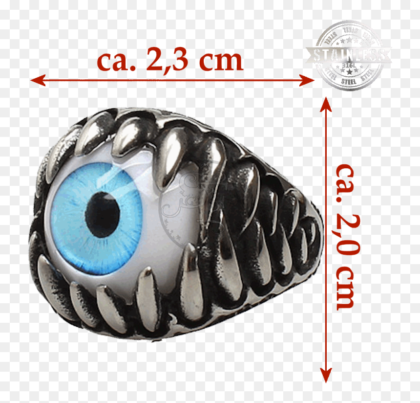 Demon Ring Eye 316l Stainless Steel Biker Maya - Sae 316l Stainless Steel, HD Png Download - demon eye png