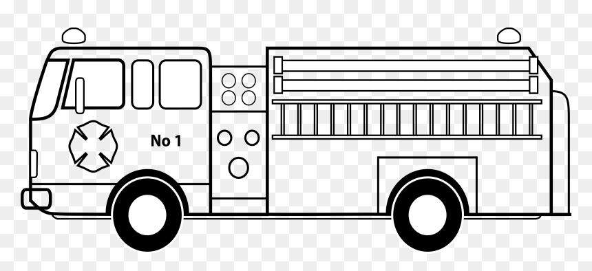 Download Banner Freeuse Stock Big Image Png - Firetruck Clipart Black And White, Transparent Png - black fire png