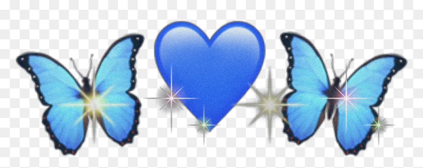 #freetoedit #butterflies #heart #emojis #blue #bluetheme - Butterfly, HD Png Download - ice effect png
