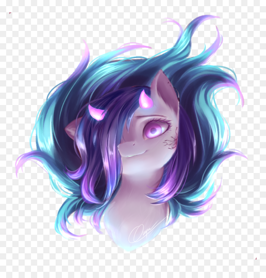 Zukiq314, Bust, Demon Pony, Hair Over One Eye, Horns, - Portable Network Graphics, HD Png Download - demon eye png