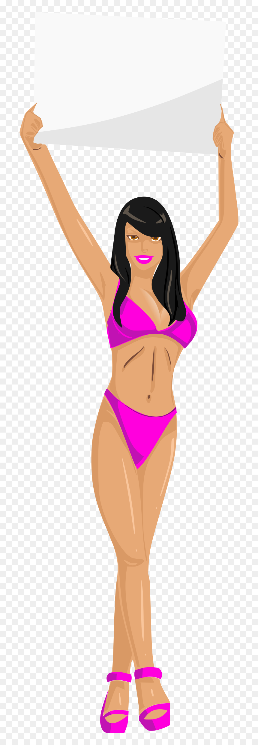 Girl With Sign Clip Arts - Girls In Bikini Transparent Png, Png Download - bikini girls png