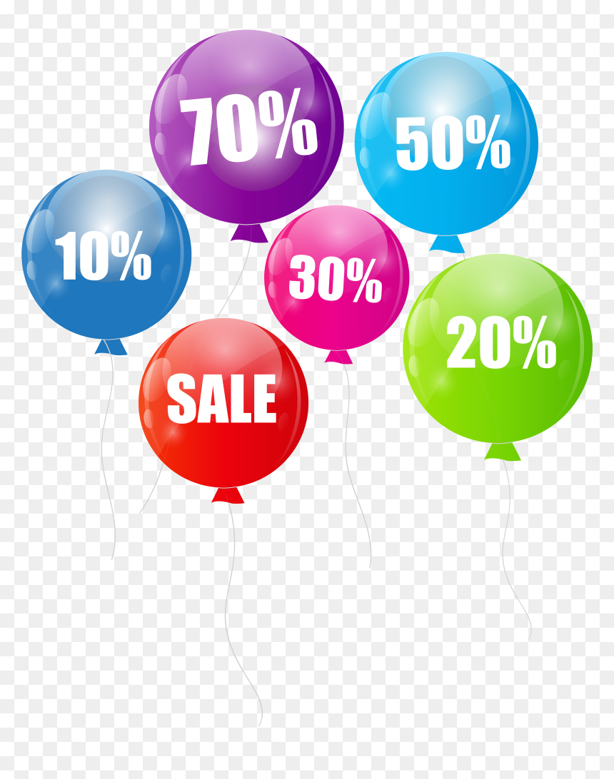 Discount Sale Balloons Transparent Png Clip Art Imageu200b, Png Download - balloons transparent png