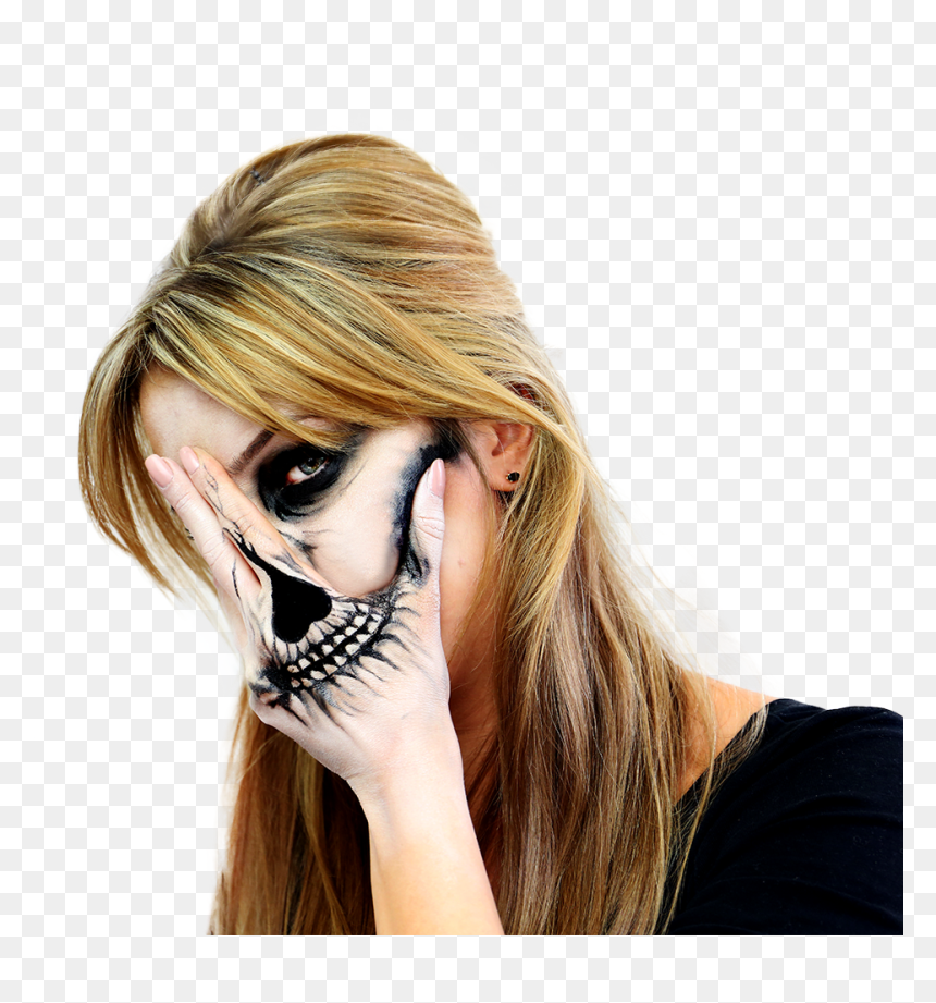Girl, HD Png Download - halloween skull png