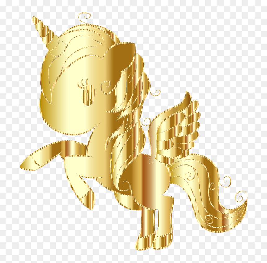 Cuddly Unicorn By Annalise1988 Sparkling Gold - Illustration, HD Png Download - gold unicorn png