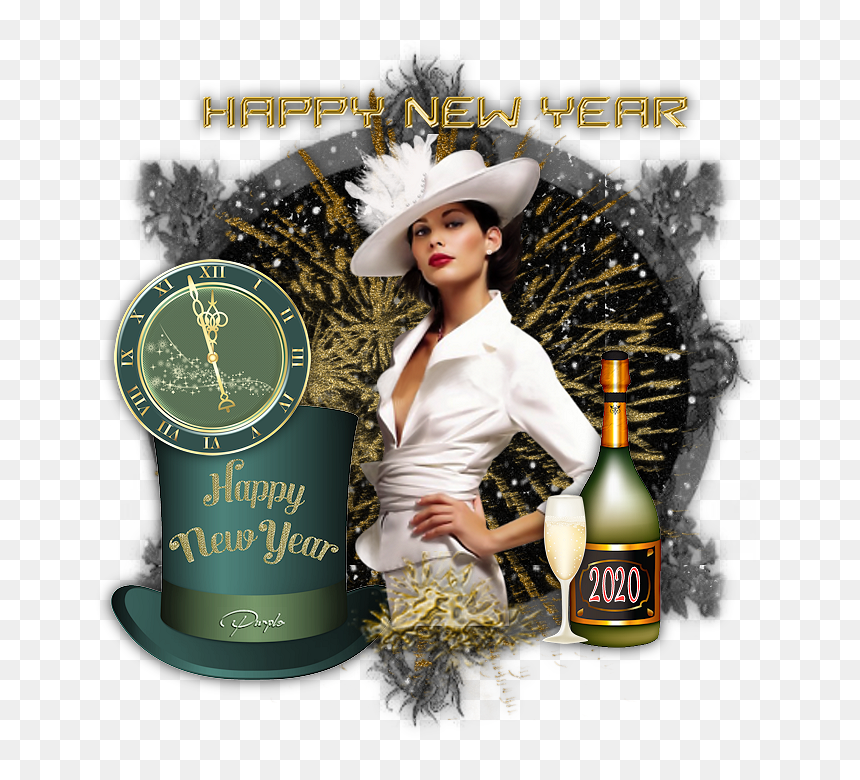 ❄️ Happy New Year 2020, Création Png De Purple ❄️ - Champagne, Transparent Png - happy new year hat png